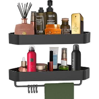 Goliving Doucherek 2 laags   Badkamerrek   Badkamer accessoire   Zwart