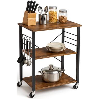 Goliving Keukentrolley   Keukenkast   Keukenrek   Keuken Organizer   Bruin