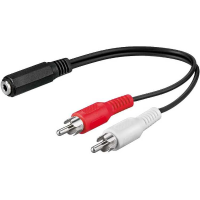 Goobay 3.5 Mm jack 3 polig (female) naar 2x Tulp   audio (male) adapter