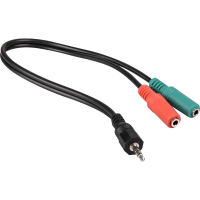 Goobay 3.5 Mm jack 4 polig (male) naar 2x 3.5 Mm jack 3 polig (female) adpaterkabel adapter