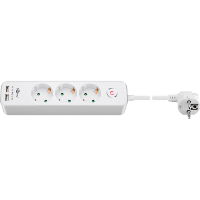 Goobay 3 Weg Stekkerdoos met schakelaar en USB