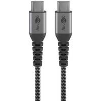 Goobay USB C textielkabel met metalen aansluitingen