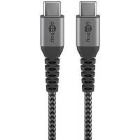 Goobay USB C > USB C textielkabel met metalen aansluitingen