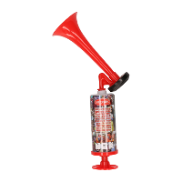 Station toeter   rood   hand/lucht pomp   luchthoorn   voetbal supporter