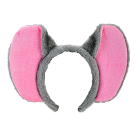 Verkleed diadeem olifanten oren   grijs/roze   kinderen en volwassenen   dieren haarband