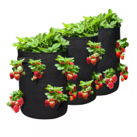 Groei Zakken Aardbeien Planter Zakken met Flap en Handvatten 3 Stuks 10 Gallon Zware Stof Plant Potten voor Tomaat Worte