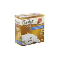 Gourmet Gold 8 Pack Mousse tonijn/lever/kalkoen/rund kattenvoer 6 doosjes (48 blikken)