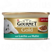 Gourmet Gold Brokjes in saus Zalm en Kip 1 tray (24 blikken)