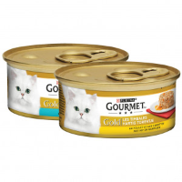 Gourmet Gold Hartig Torentje combipack met kip wortel, tonijn natvoer kat (85 g) 48 x 85 g