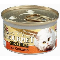 Gourmet Gold Mousse Kalkoen kattenvoer 1 tray (24 blikken)