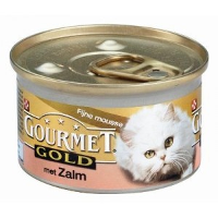 Gourmet Gold Mousse Zalm kattenvoer 1 tray (24 blikken)