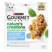 Gourmet Nature's Creations Mini Filets met zeevis natvoer kat (8x 85 g) 1 tray (8 x 85 g)