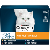 Gourmet Perle Mini Filets in saus met kalkoen, eend, tonijn, lam natvoer kat 40 x 85 g