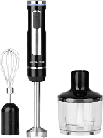 GourmetMaxx Staafmixer 200 W Werkt op accu/batterij, Met hakmolenopzet, Met garde, Incl. Mixopzet Zwart, Zilver