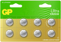 GP Knoopcel CR2032 3 V 8 stuk(s) 220 mAh Lithium