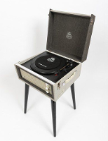 GPO: Kofferplatenspeler incl. Ingebouwde speakers op poten   Grijs