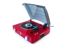 GPO: Platenspeler met ingebouwde speakers   Rood
