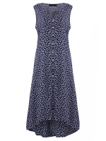 Gracila Women Printed Sleeveless V Neck Bohemian Irregular Dresses