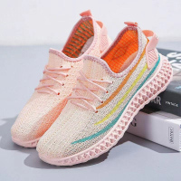 Dames Ademend Mesh Regenboogpatroon Loopschoenen Casual Sneakers