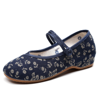 Vrouwen Ademende Stof Knop Bloemen Etnische Soft Comfortabele Oude Peking Schoenen