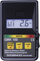 Greisinger GMK 100 Materiaalvochtmeter Meetbereik bouwvochtigheid 0 tot 8 %Vol. Meetbereik houtvochtigheid (bereik) 0 tot 100 %Vol.