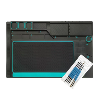 Grote soldeermat reparatiematset met 6 delige set dubbele soldeerbout 22,76 x 14,88 inch 10 zone opslag