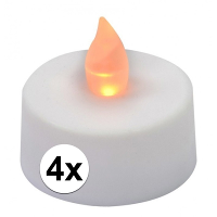 LED theelichten/waxinelichten wit 4 stuks
