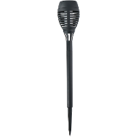 Solar tuinlamp fakkels/toortsen   met vlam effect   zwart   48 cm