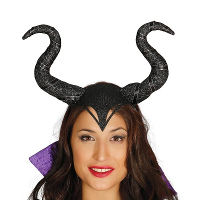 Diadeem met grote hoorns voor dames
