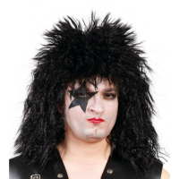 Halloween   Halloween Kiss rock ster pruik zwart voor heren