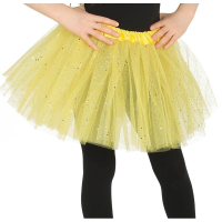 Halloween   Petticoat/tutu verkleed rokje geel glitters 31 cm voor meisjes