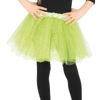 Halloween   Petticoat/tutu verkleed rokje lime groen glitters voor meisjes