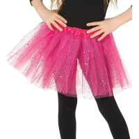 Halloween   Petticoat/tutu verkleed rokje roze glitters 31 cm voor meisjes