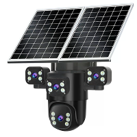 Guudgo 2MP+2MP+2MP+2MP Vierlens Zonne camera 5X Zoom 4G AOV Buitenshuis Beveiligingscamera 360 Graden Slimme Nachtzicht