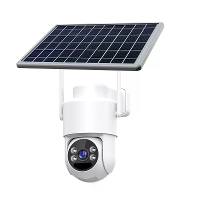 Guudgo 4MP HD Zonne energie Beveiligingscamera Video Toezicht Waterdicht Volle Kleur Nachtzicht WiFi Pan Tilt Twee Weg A