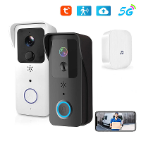 Guudgo 5G 2.4G WiFi Video Deurbel 1080P Tuya Buiten Draadloze Intercom Menselijke Detectie Waterdichte Draadloze Visuele