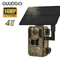 Guudgo LS HM1 4G 14MP Solar Powerd Hunting Trail Camera Kleurrijke Nachtzicht PIR bewegingsdetectie Outdoor Wild Trackin