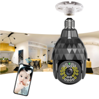 Guudgo WIFI PTZ HD 1080P Surveillance E27 Camera 28 LED Diamond Bulb Ball Camera Smart Dual light Nachtzicht met E27 Bas