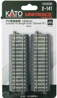 H0 Kato Unitrack 2 141 Rechte rails 123 mm 4 stuk(s)