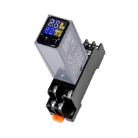 H3Y 2 LCD Tijdrelais AC 220V DC 12V 24V Verstelbare Digitale Weergave Dubbele Tijdcontrole Cyclusvertrager met Basis Hoo