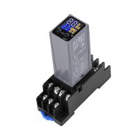 H3Y 4 Aanpasbare Tijdsrelais 14 Pins LCD Digitale Display DC 12V 24V AC 220V Dubbele Tijdcyclus Controle Vertrager Met B