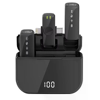 H61 1 tot 2 Draadloze Lavalier Microfoon met iP/Type C Dubbele Interface Ontvanger Digitale Weergave Geluidsonderdrukkin