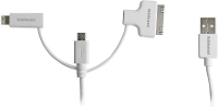 Hähnel Fototechnik USB laadkabel USB A stekker, Apple Lightning stekker, USB micro B stekker, Apple 30 pins stekker 1.50 M Wit 10006510