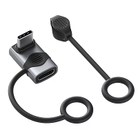 Hagibis 240W USB C naar C adapter met lanyard 80Gbps 90 graden converter 8K video USB4 adapter voor MacBook iPhone 16 Pr