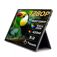 HAILESI 10,5 Inch Aanraakbare FHD 1280P Draagbare Monitor Computer Gaming Scherm USB C Extern Scherm voor Smartphone Tab