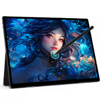 HAILESI S150 4K 15 inch draagbaar aanraakscherm monitor tekeningsdisplay met pen en oneindig verstelbaar statief USB C e