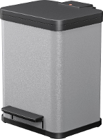 Hailo Öko uno plus M 6192200 Afvalbak 17 l Plaatstaal (b x h x d) 320 x 430 x 340 mm Lichtgrijs Met voetpedaal 1 stuk(s)