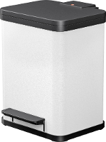 Hailo Öko uno plus M 6192300 Afvalbak 17 l Plaatstaal (b x h x d) 320 x 430 x 340 mm Wit Met voetpedaal 1 stuk(s)