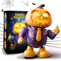 Halloween Dansende Robot Elektrische LED Verlichte Muziek Dansende Schedel Pompoen Robot Speelgoed Plastic Halloween Fee