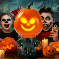 Halloween Pompoen Man Decoratie Props Ornamenten Kerst cadeau Projector Nachtlicht Kan Zingen En Praten USB Opladen